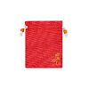 Мешочек из искусственного льна с орнаментом 15х12 см, красный