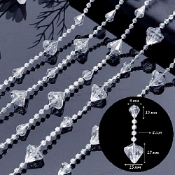 Прозрачные бусины 1кг х 34м №14, граненые "Капля+Шар"