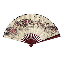 Веер для танцев 33х60см с рисунком, №6