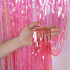 Занавес дождик 1 х 3 м,прозрачный с голографией, Розовый