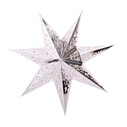 Звезда семиконечная бумажная 75 см Вензель, серебро