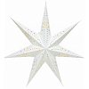 Звезда семиконечная бумажная 60 см, Звезды и кружочки, белый